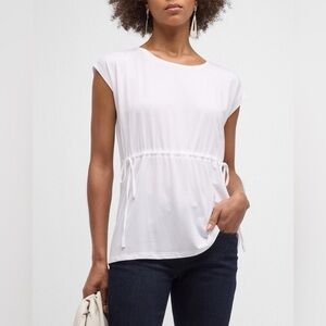 Eileen Fisher Fine Jersey Jewel Neck Top, White, XL